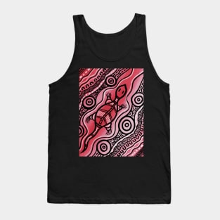 Aboriginal Art - Lizard Red Tank Top